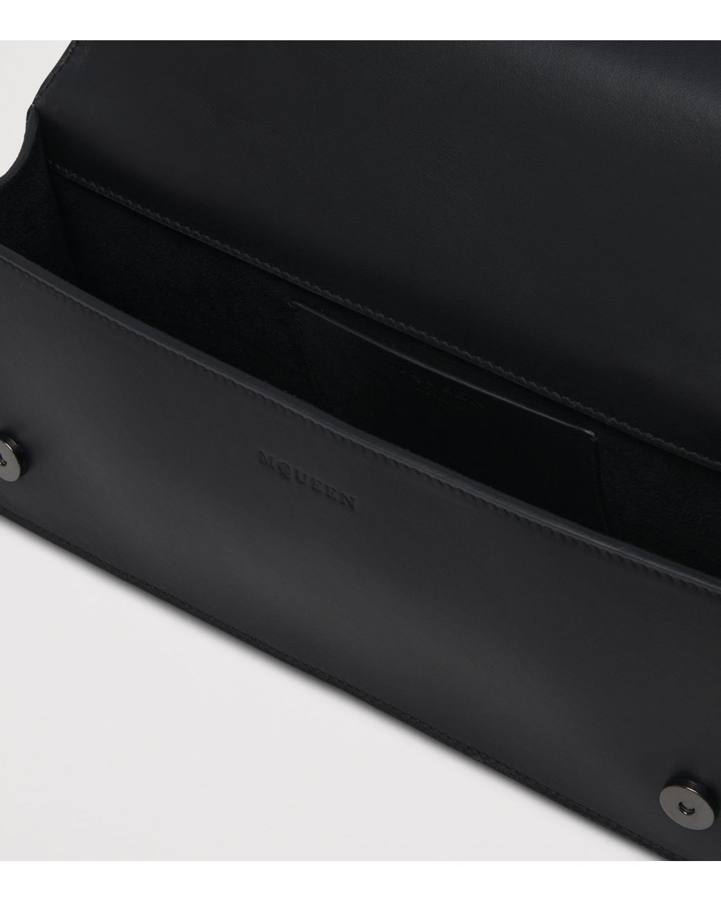 McQueen Black Leather Jewelled Top-Handle Bag