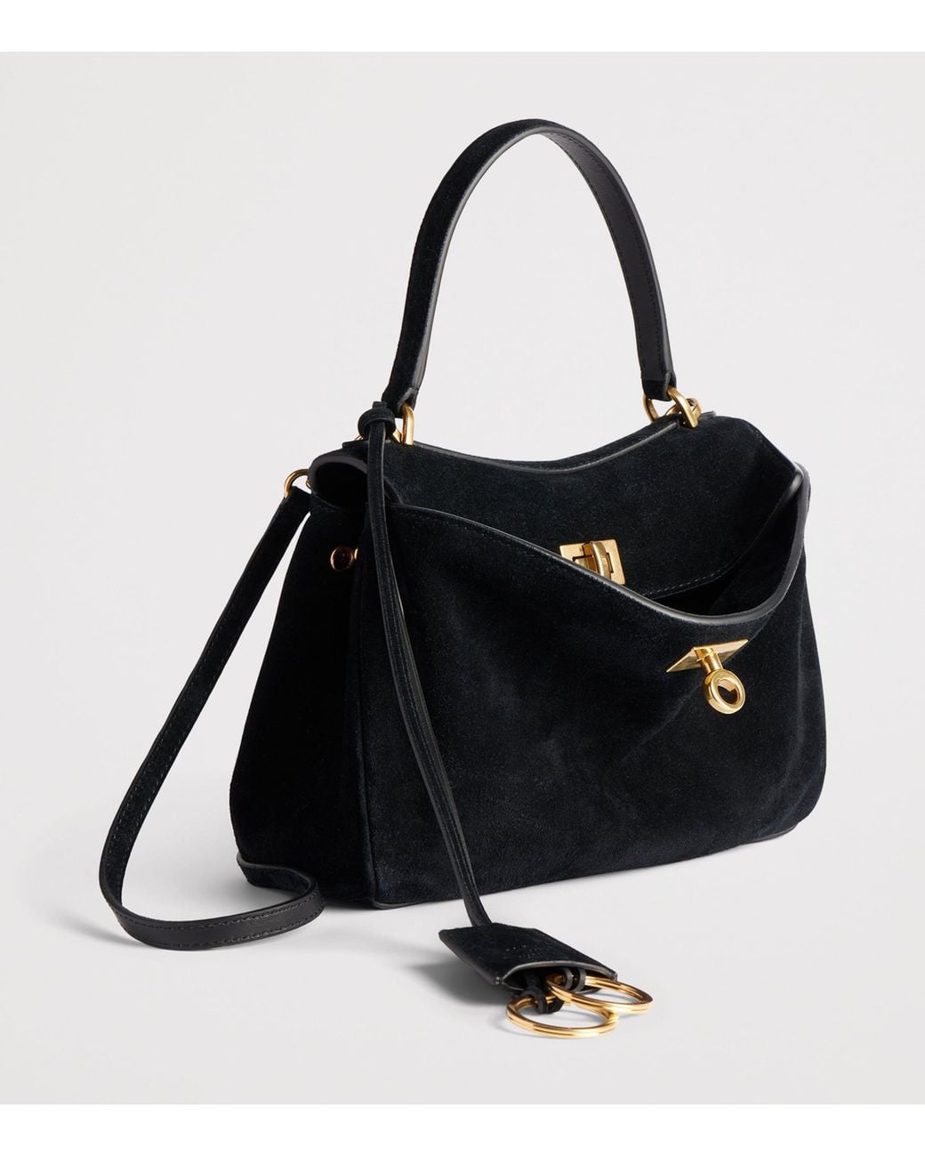 Balenciaga Black Mini Suede Rodeo Top-Handle Bag