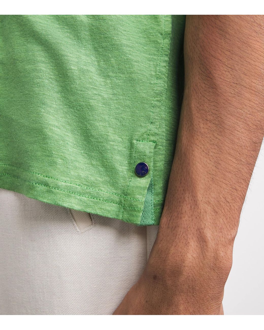 God's True Cashmere Green Linen Signature T-Shirt for men