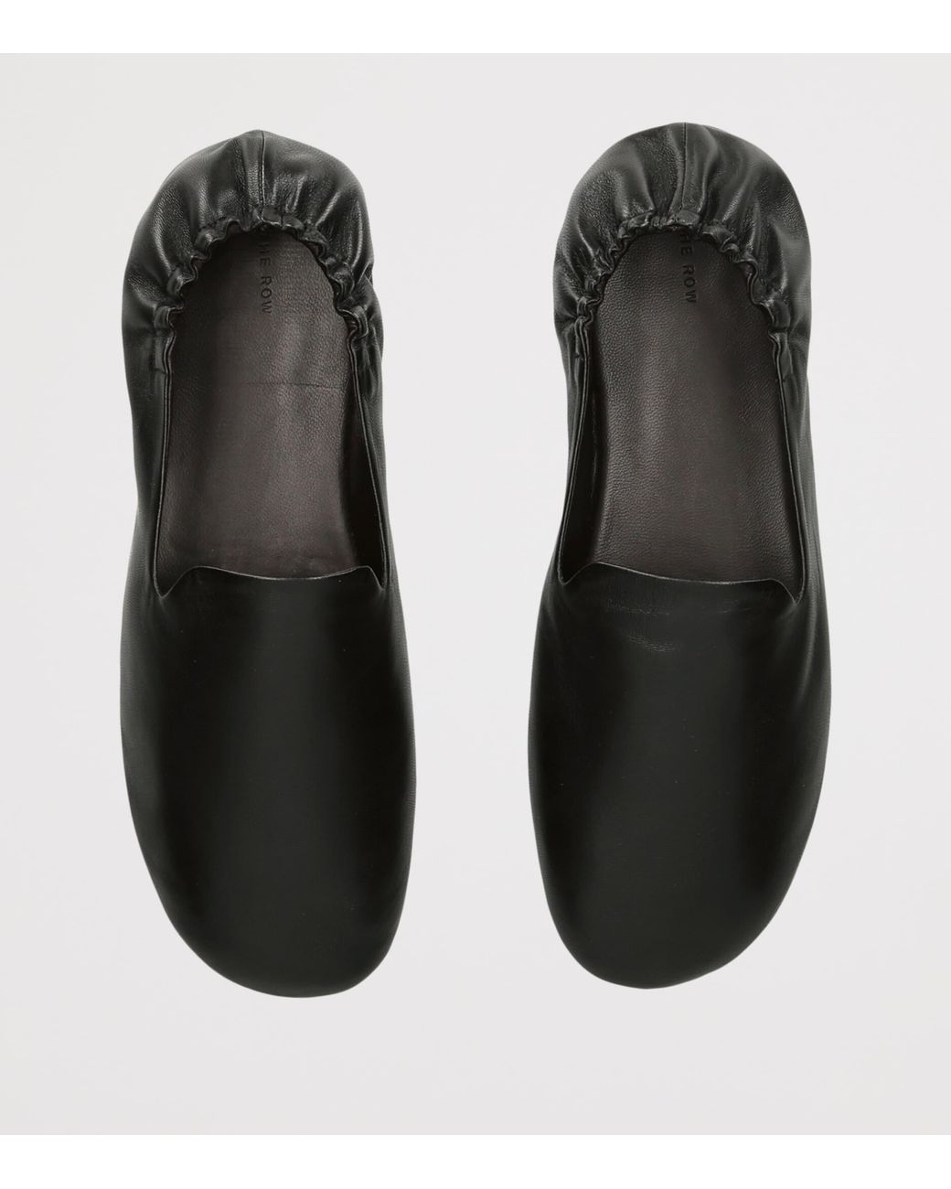 The Row Black Casa Leather Slippers