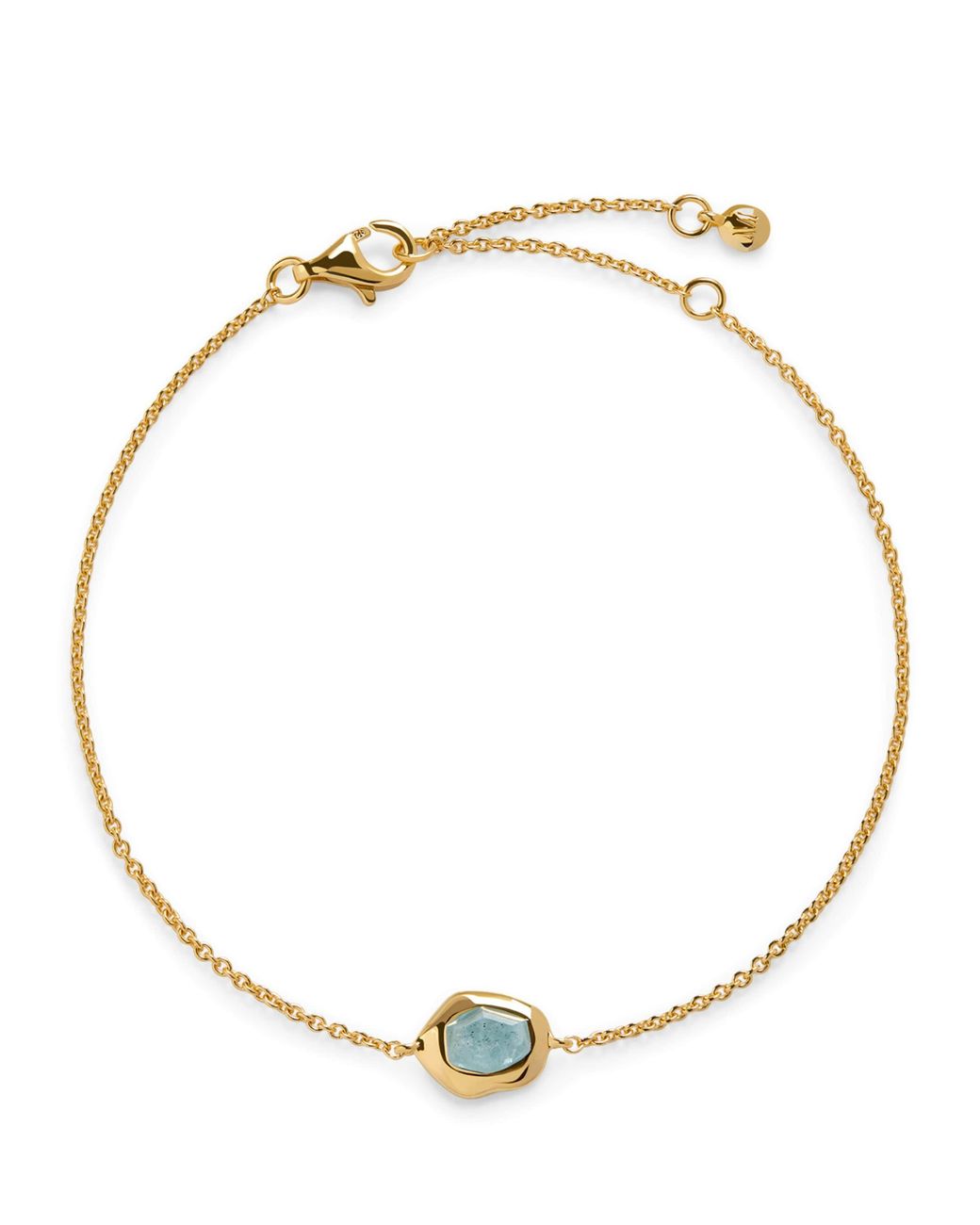 Monica Vinader Metallic Vermeil And Aquamarine Odyssey Gemstone Chain Bracelet