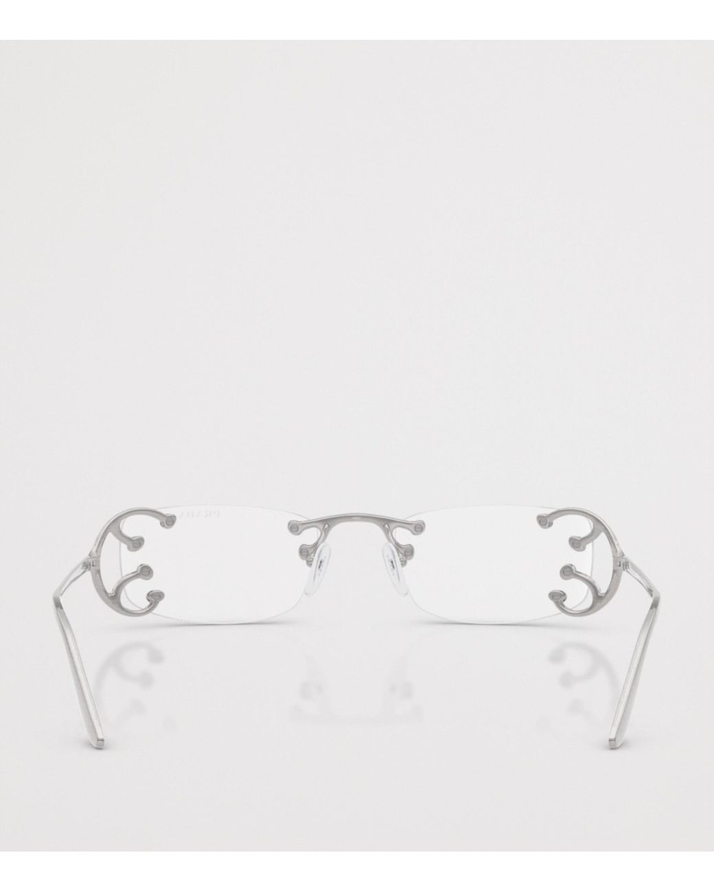 Prada White Metal Rectangular Sunglasses