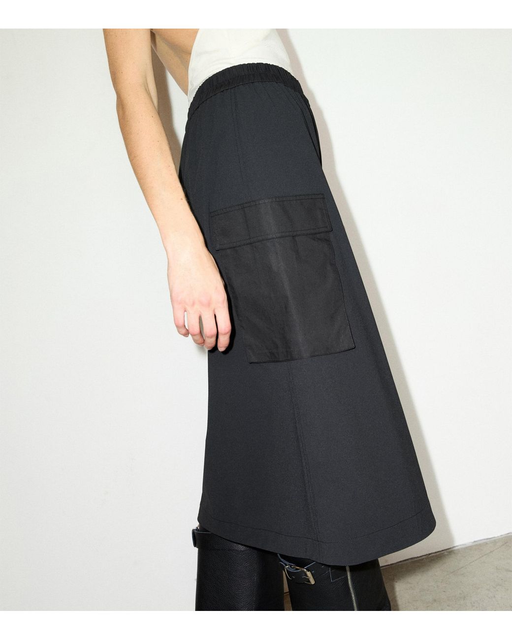 MAX&Co. Blue Technical Jersey Midi Skirt