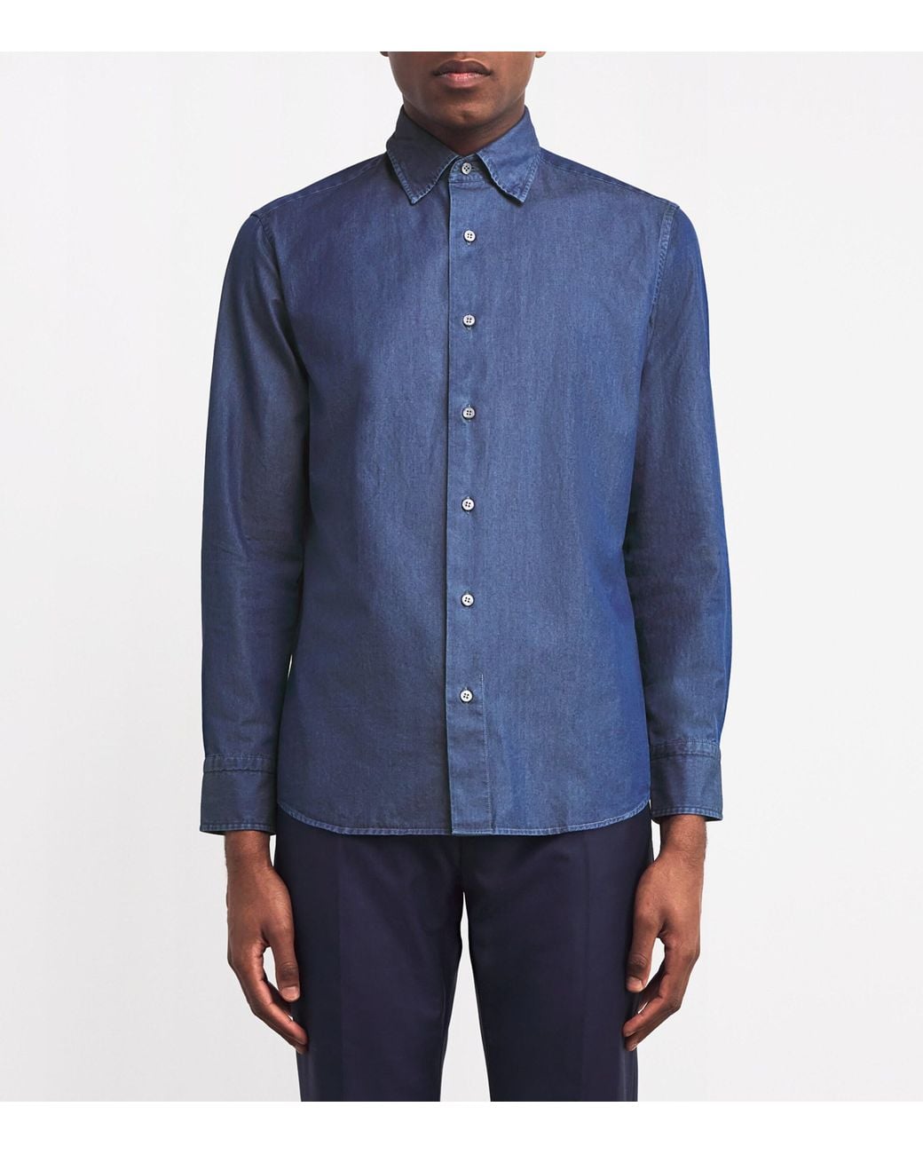 Brioni Blue Denim Shirt for men