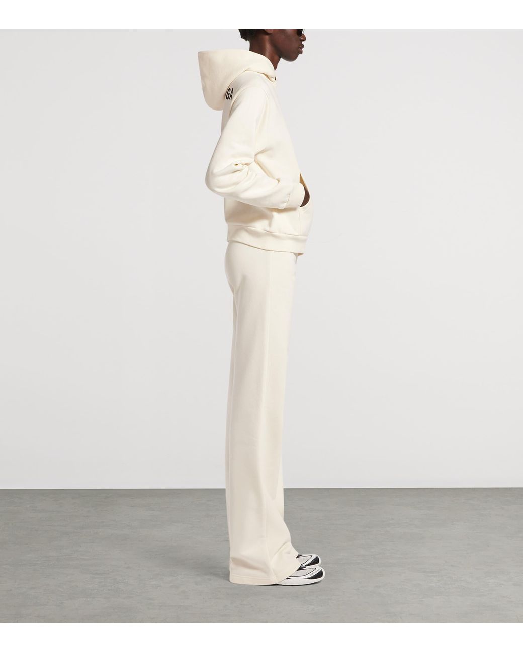 Balenciaga White Cotton Logo Hoodie