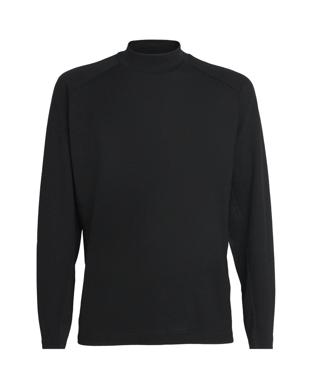 Sease Black Merino Wool Turtle Net Base Layer for men