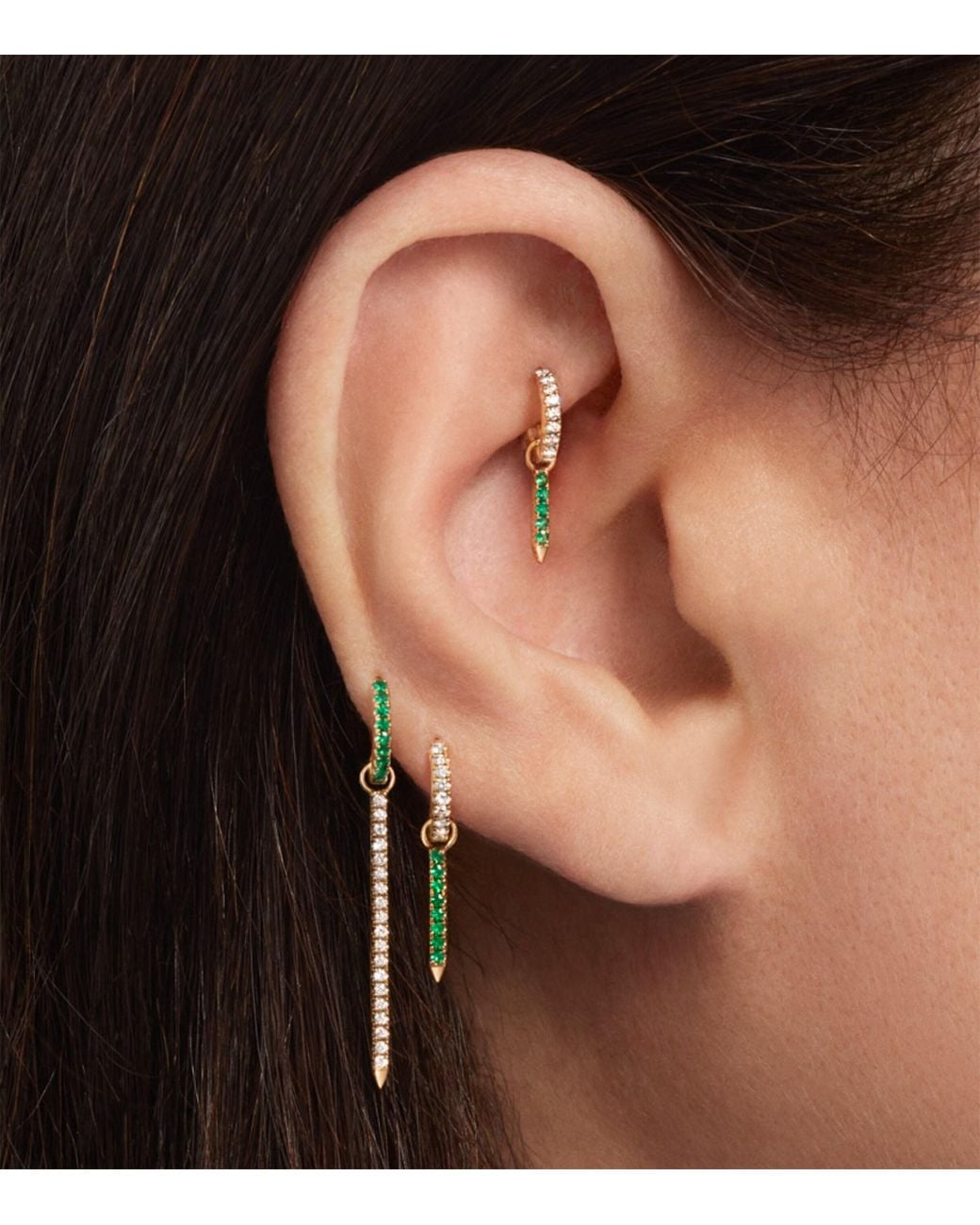 Maria Tash Black Diamond Eternity Single Hoop Earring