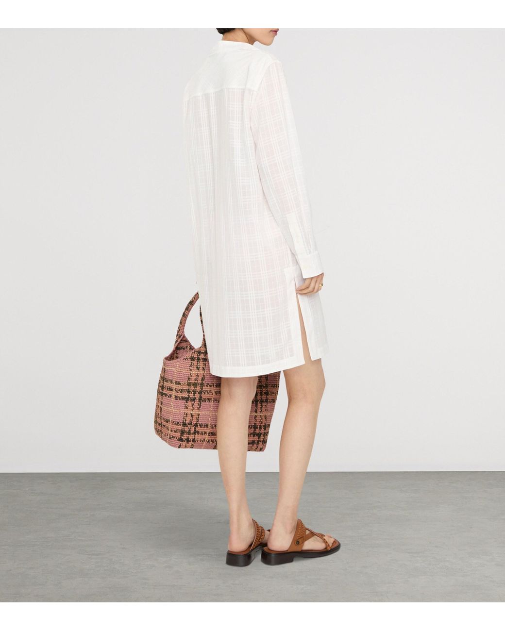 Burberry White Cotton Voile Mini Dress