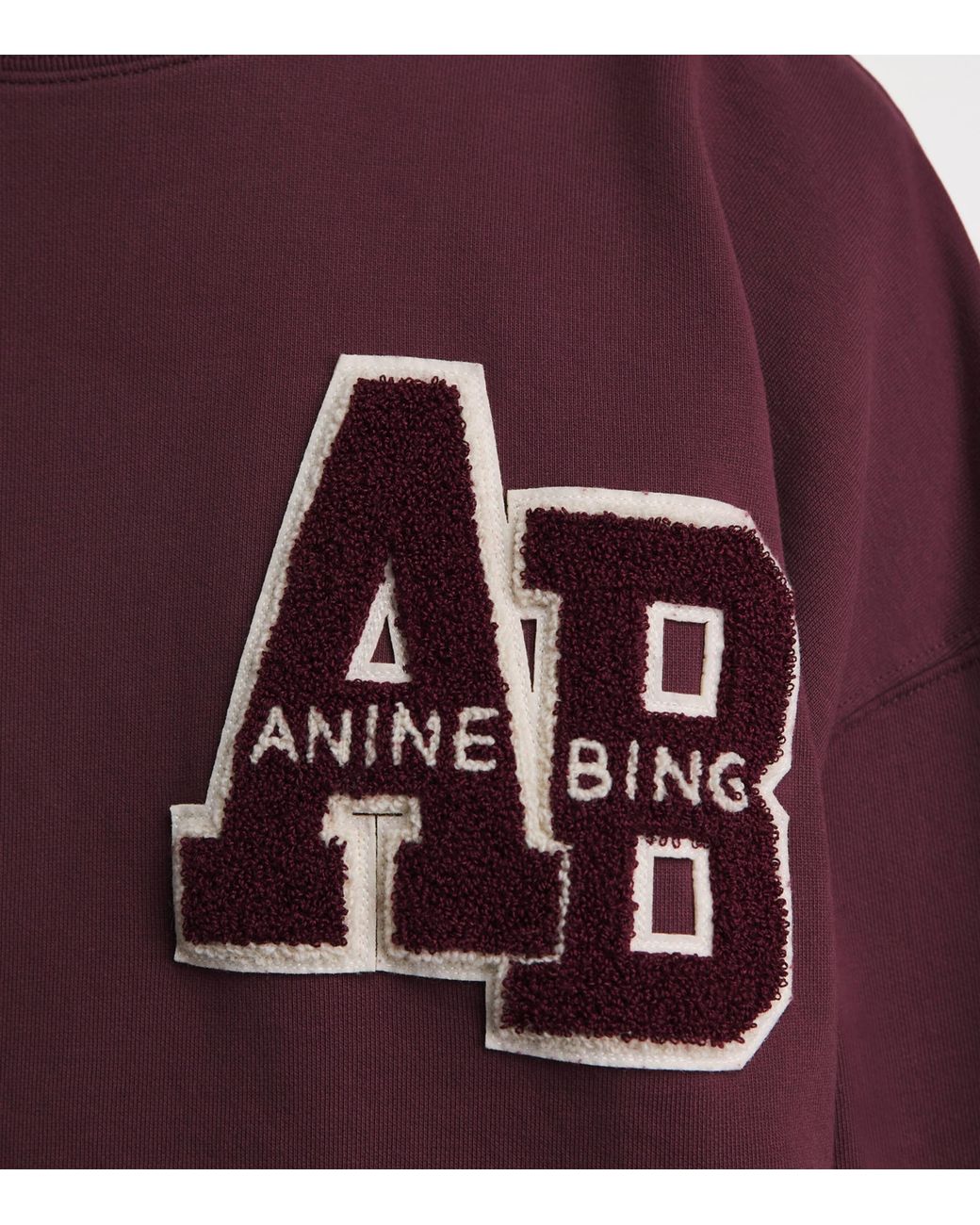 Anine Bing Purple Oversized Miles Letterman Sweatshirt
