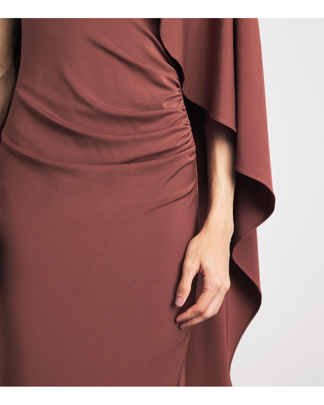 Roland Mouret Red Jersey Crystal-Embellished Column Dress