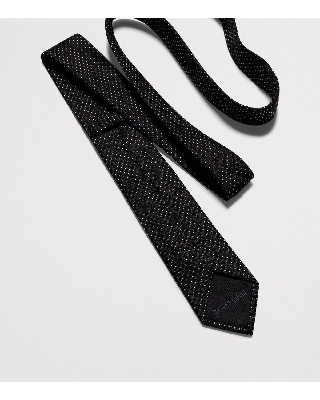 Tom Ford Black Mulberry Silk Micro-Dot Tie for men
