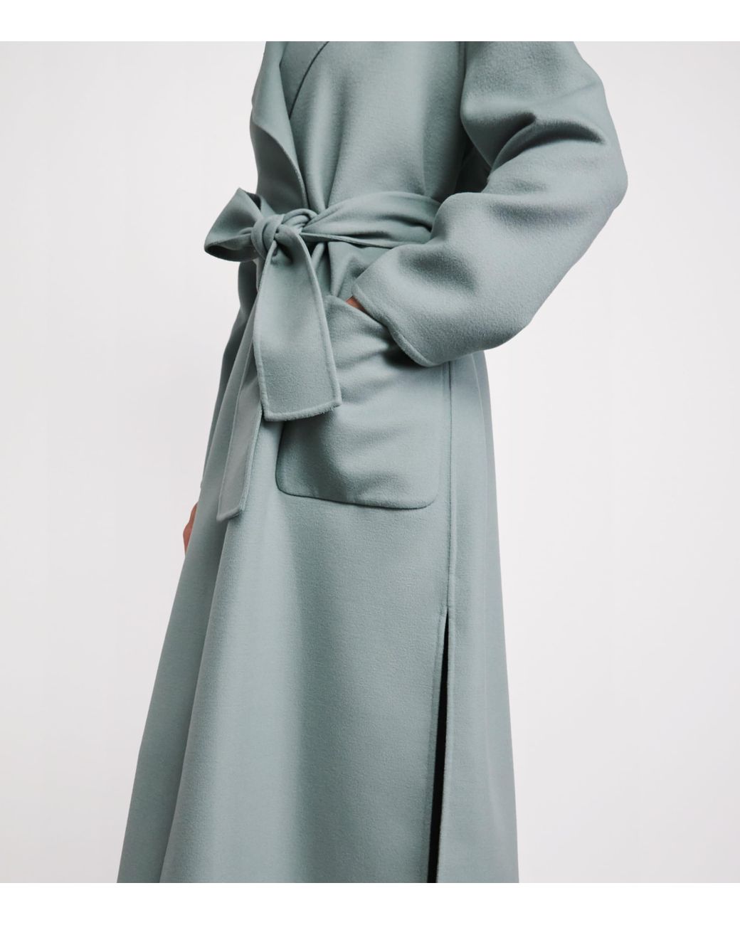 Fabiana Filippi Blue Wool Embellished Belted Coat