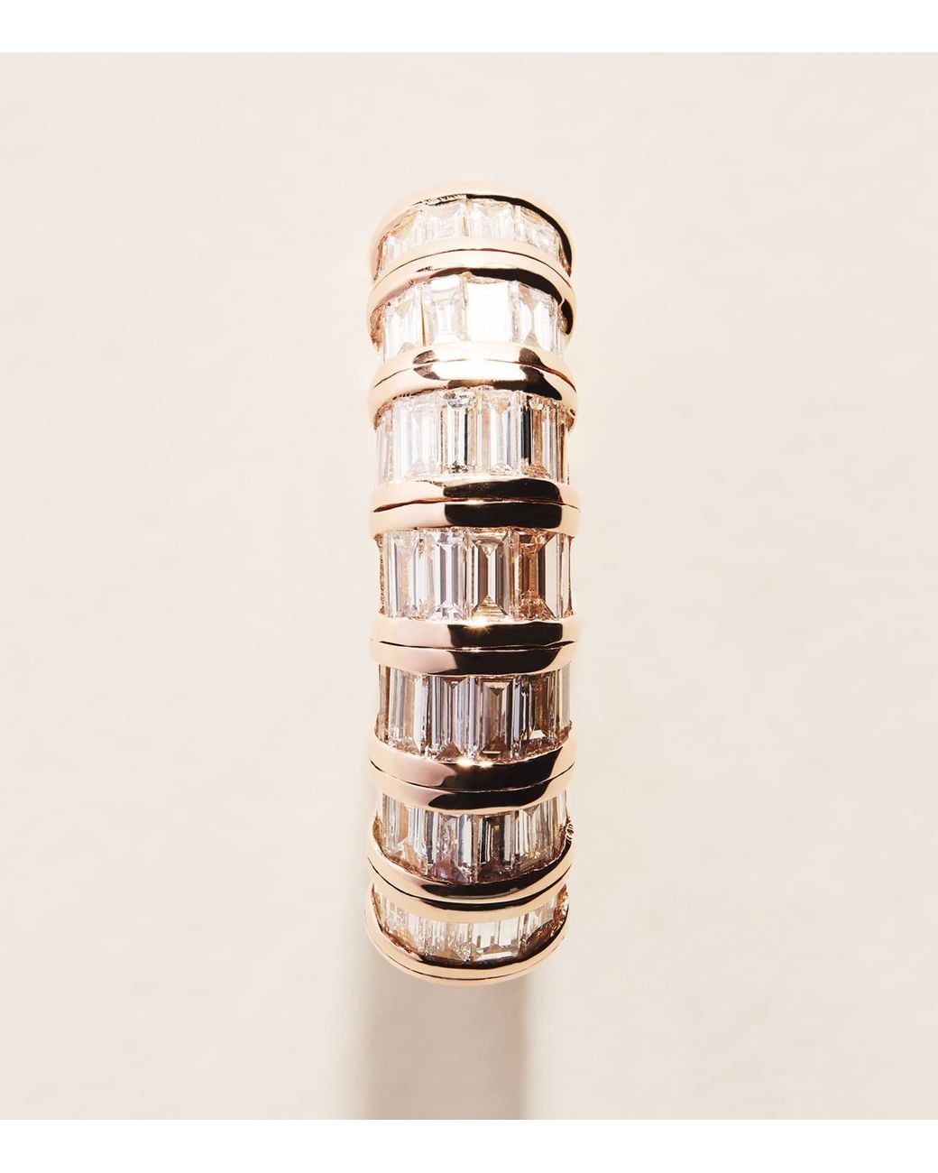 SHAY Natural Rose And Diamond Baguette Ring