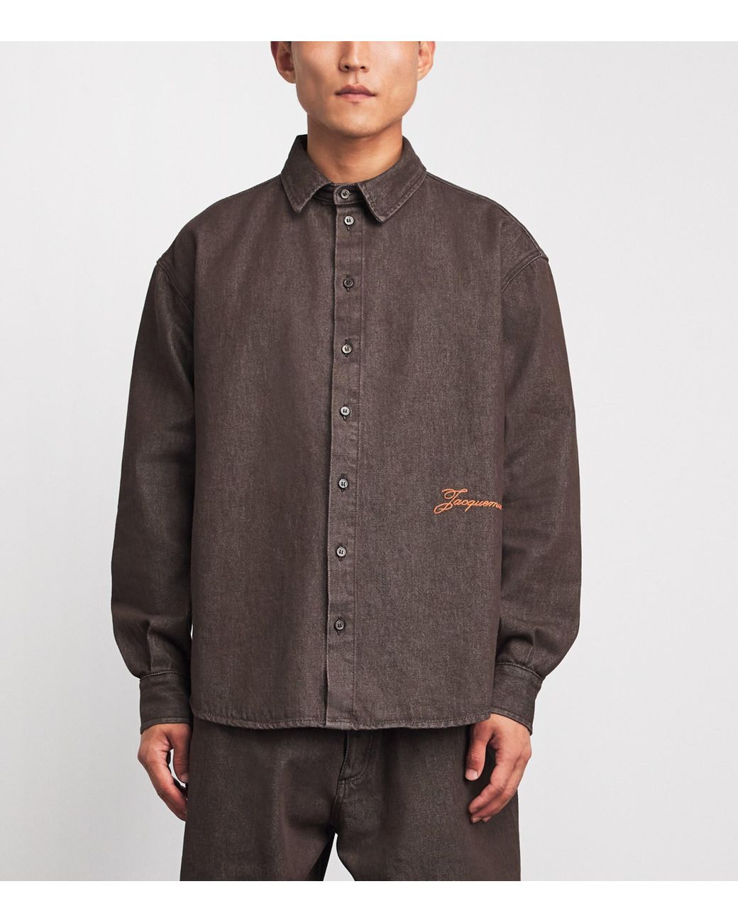 Jacquemus Brown Simon Denim Shirt for men