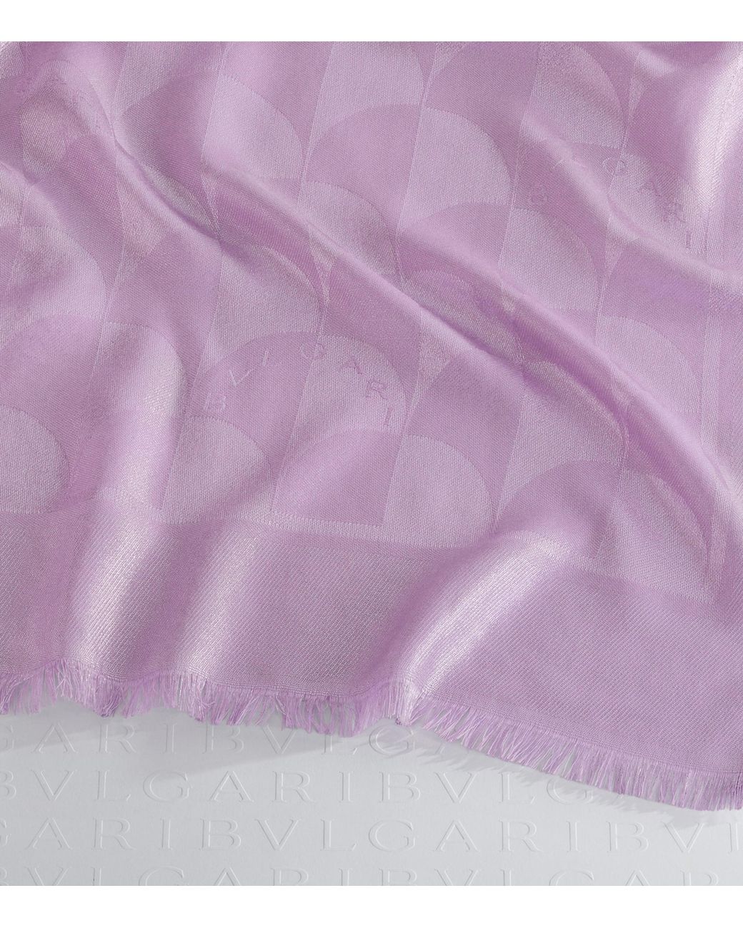 BVLGARI Purple Silk-Wool Maxi Calla Scarf