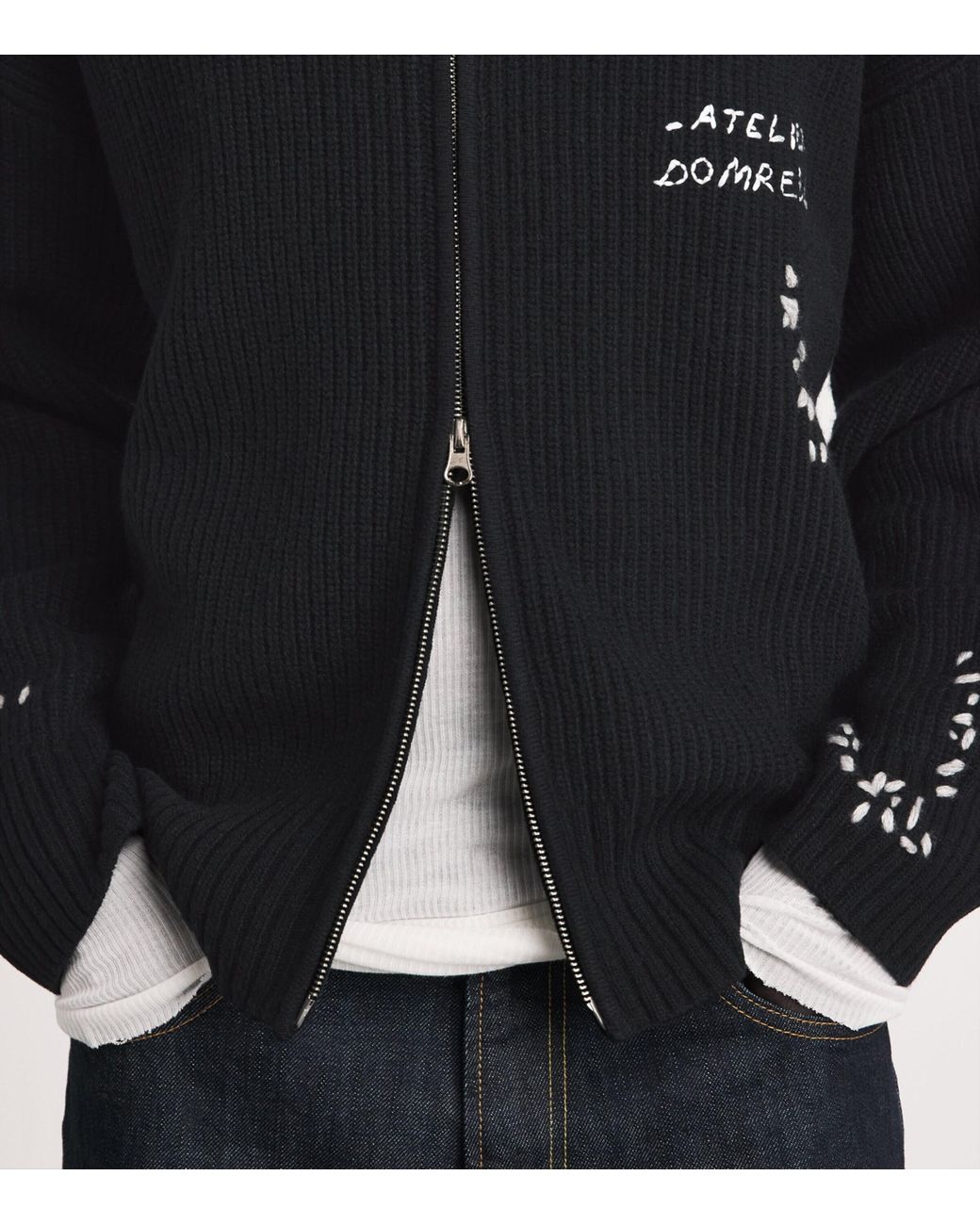 DOMREBEL Black Wool-Blend Daddy Cardigan for men