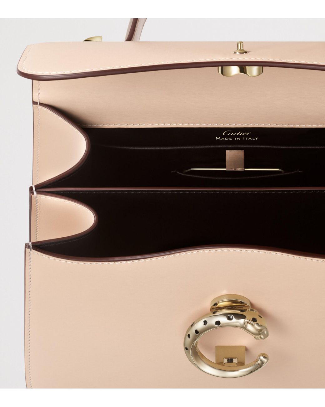 Cartier Natural Small Leather Panthère C De Top-Handle Bag