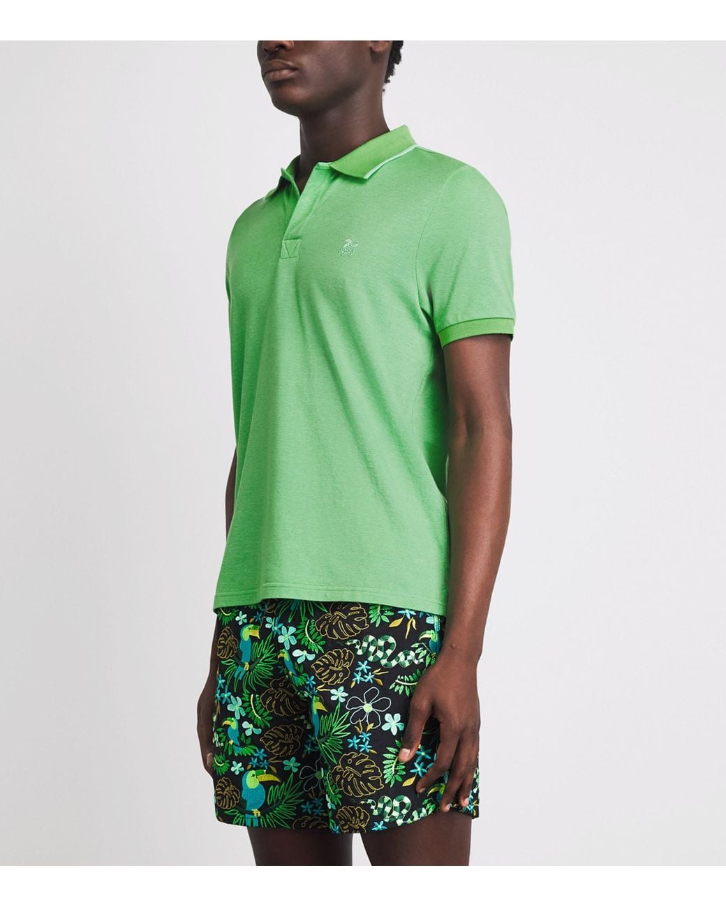 Vilebrequin Green Organic Cotton Palatin Polo Shirt for men