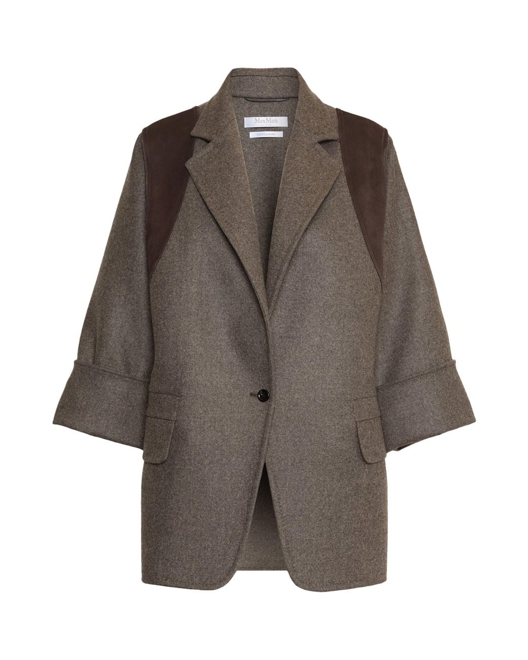Max Mara Brown Virgin Wool Panel Jacket