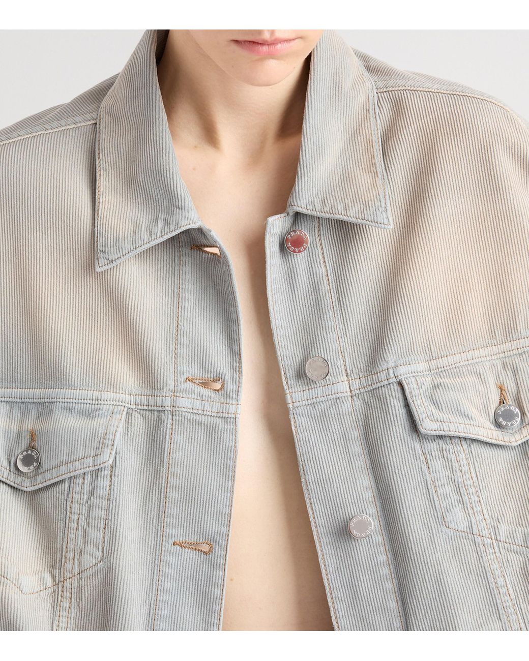 Prada Gray Corduroy Blouson Jacket