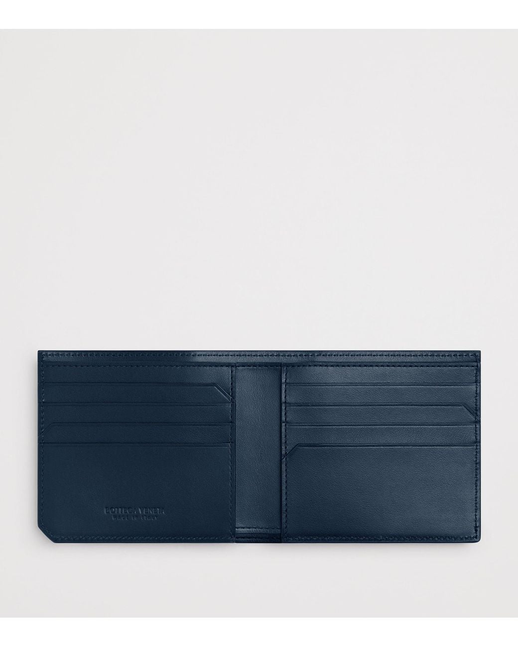 Bottega Veneta Blue Leather Intrecciato Avenue Bifold Wallet for men