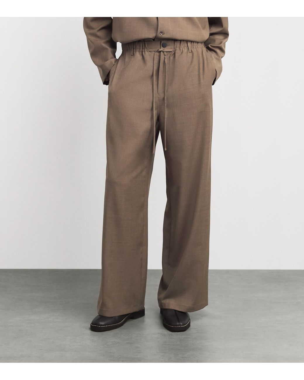 LE17SEPTEMBRE Brown Drawstring Wide-Leg Trousers for men