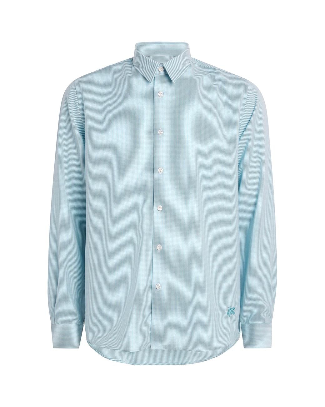Vilebrequin Blue Wool-Blend Rayures Shirt for men