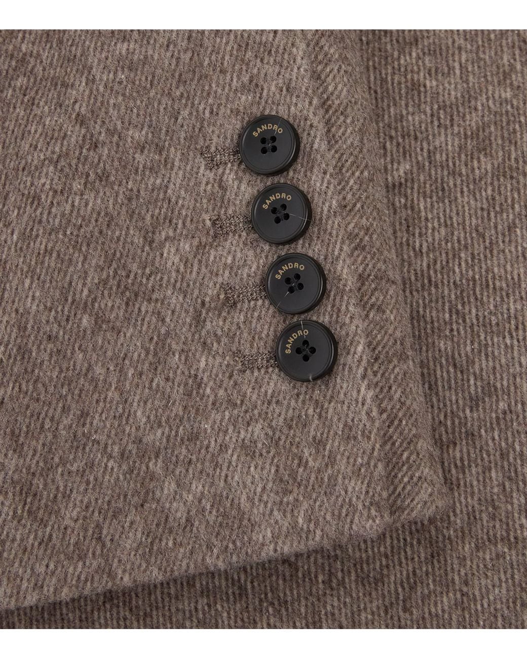 Sandro Brown Wool-Blend Coat