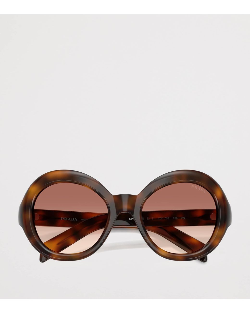 Prada Brown Tortoiseshell Round Sunglasses