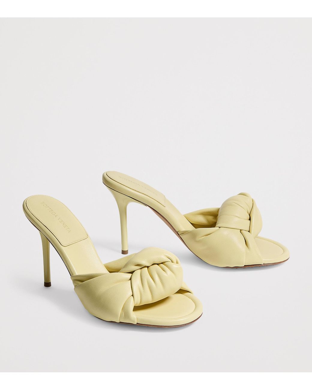 Bottega Veneta Natural Leather Knot Cherry Mules 90