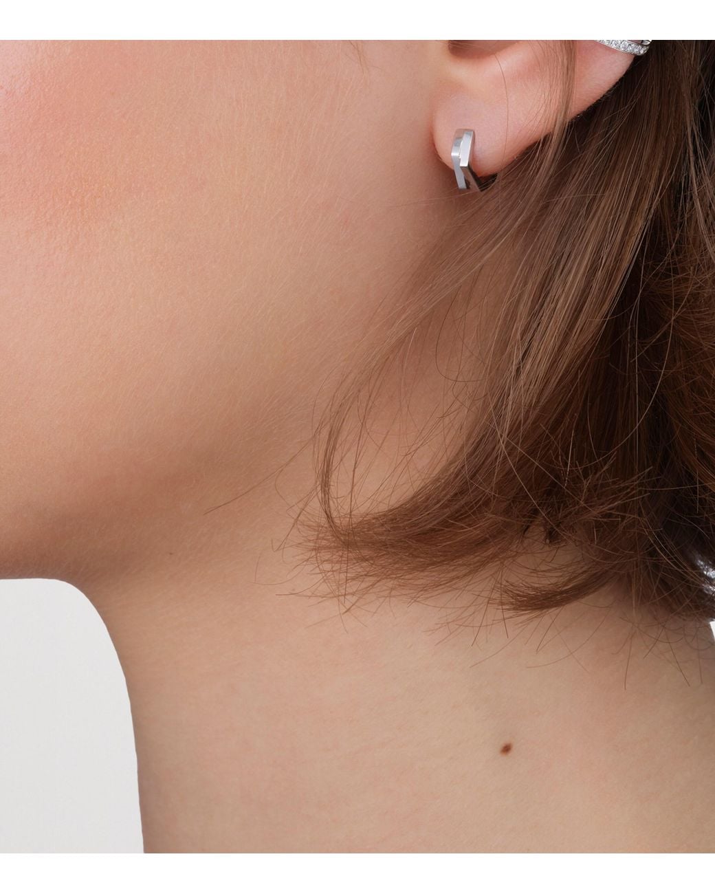 Repossi White Antifer Single Hoop Earring