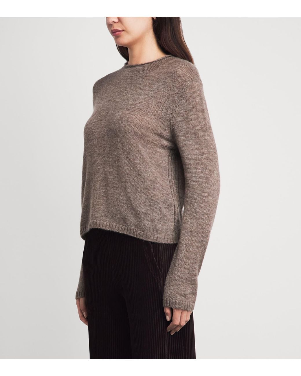 ME+EM Brown Merino-Cashmere-Silk High-Neck Sweater