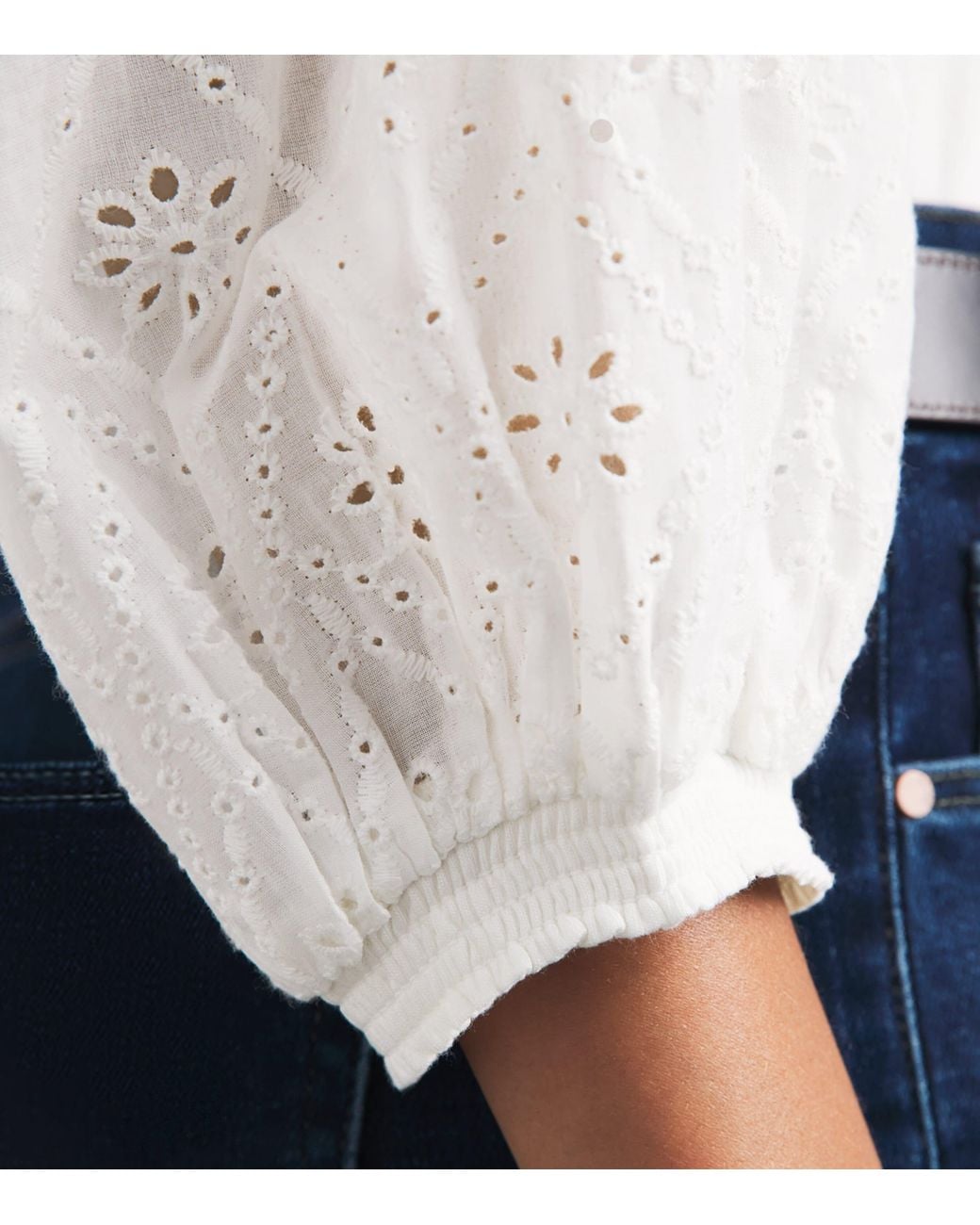 ME+EM White Broderie Anglaise Blouse