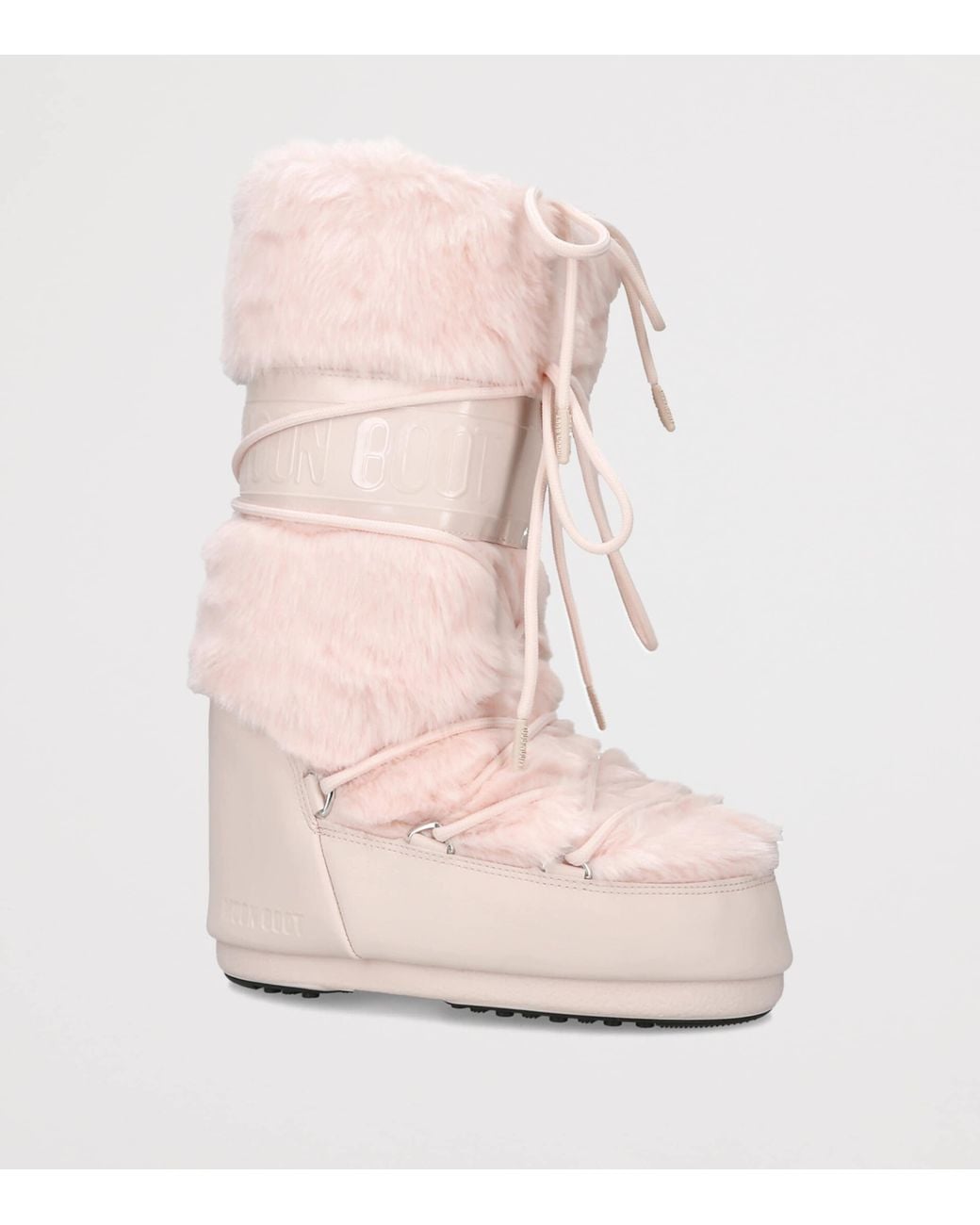 Moon Boot Pink Faux Fur Icon Boots