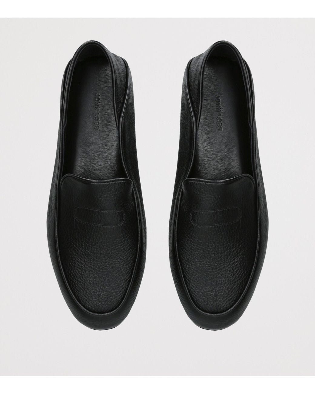 John Lobb Black Leather Kingston Ii Slippers for men