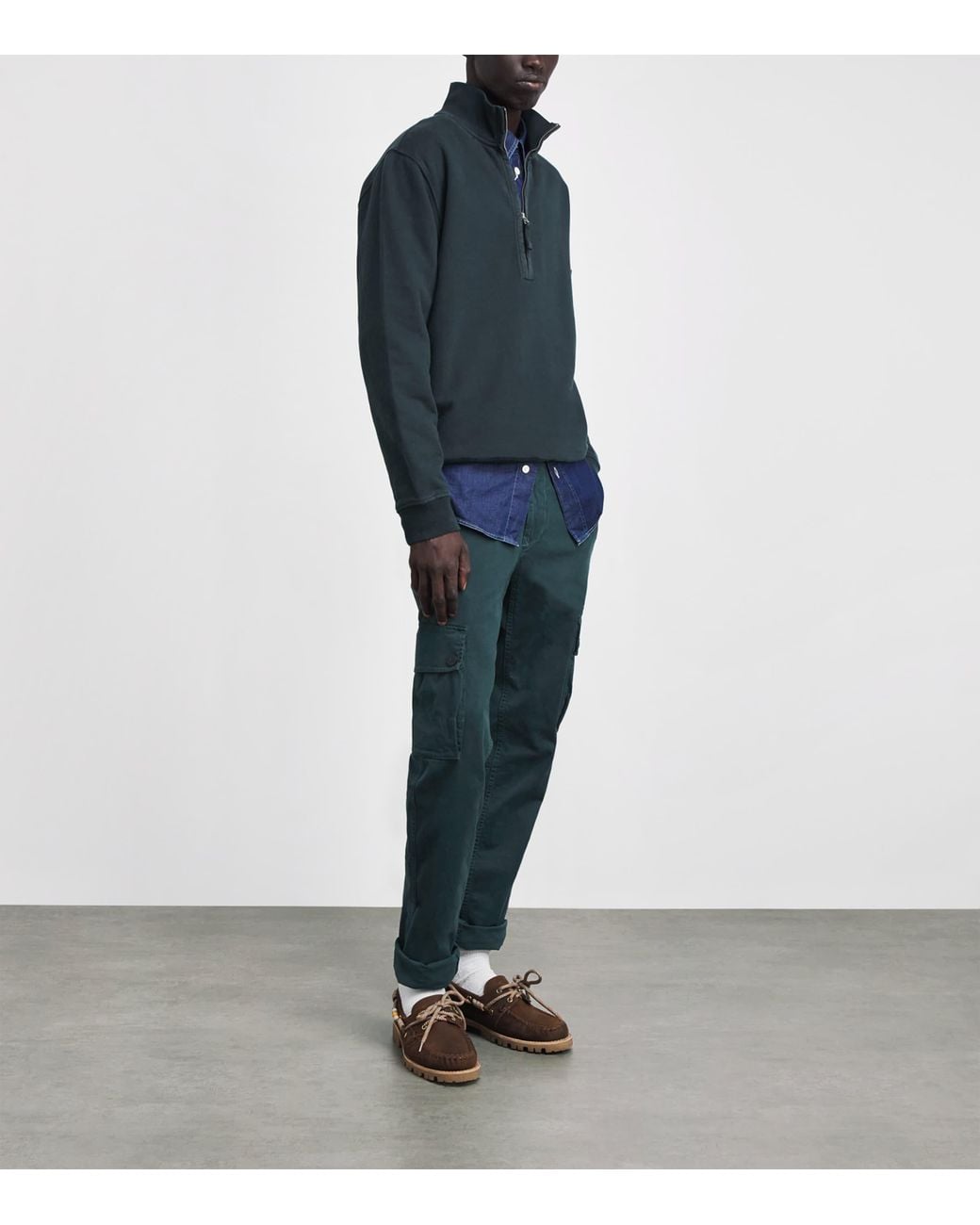 Stone Island Blue Stretch-Cotton Slim Cargo Trousers for men