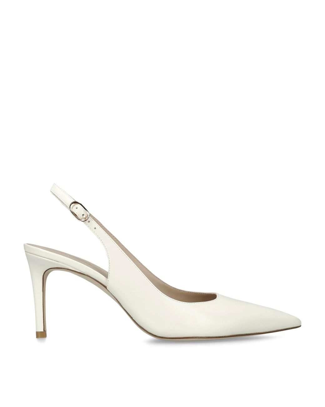 Stuart Weitzman White Leather Power Slingback Pumps 75