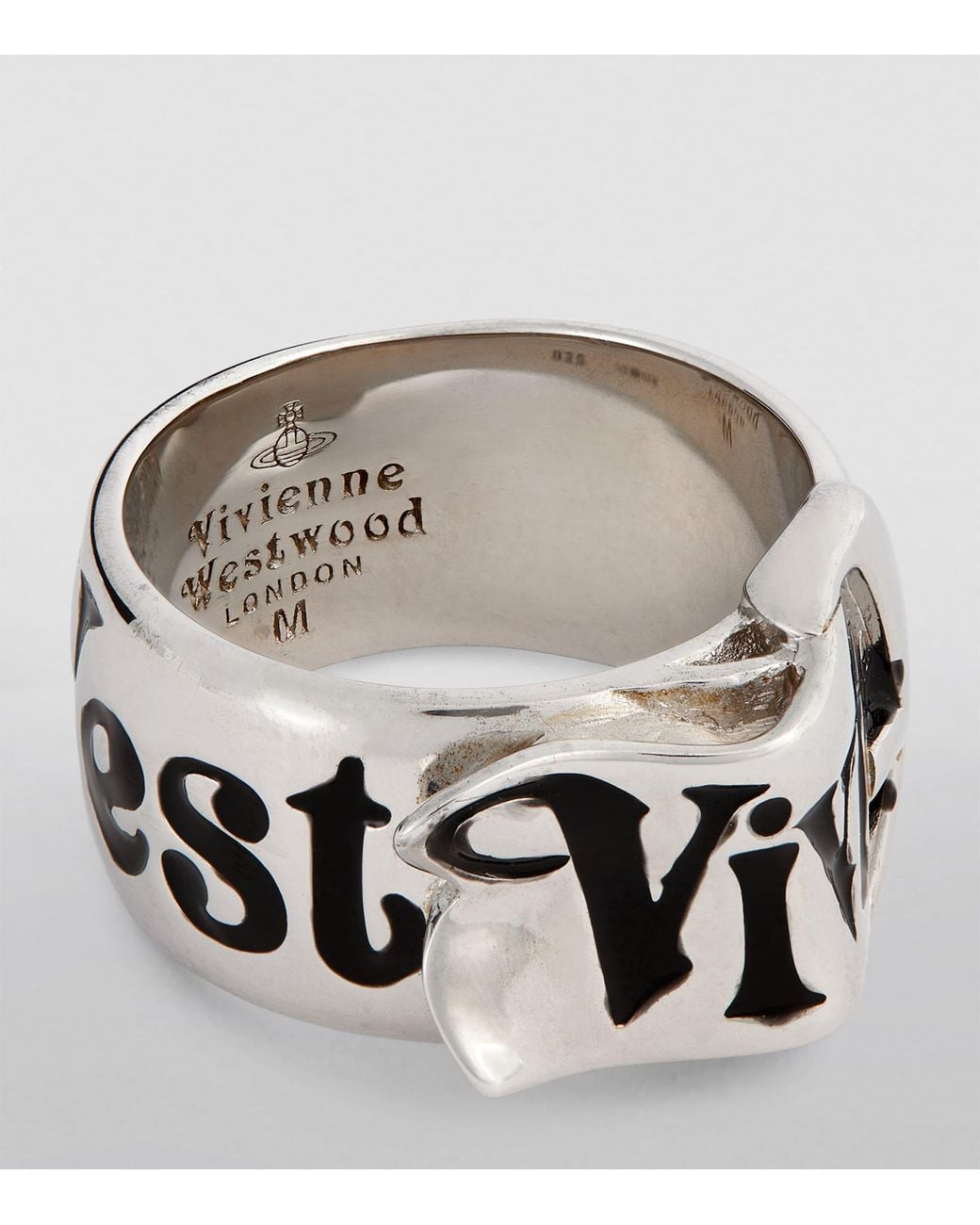 Vivienne Westwood Black Belt Ring for men
