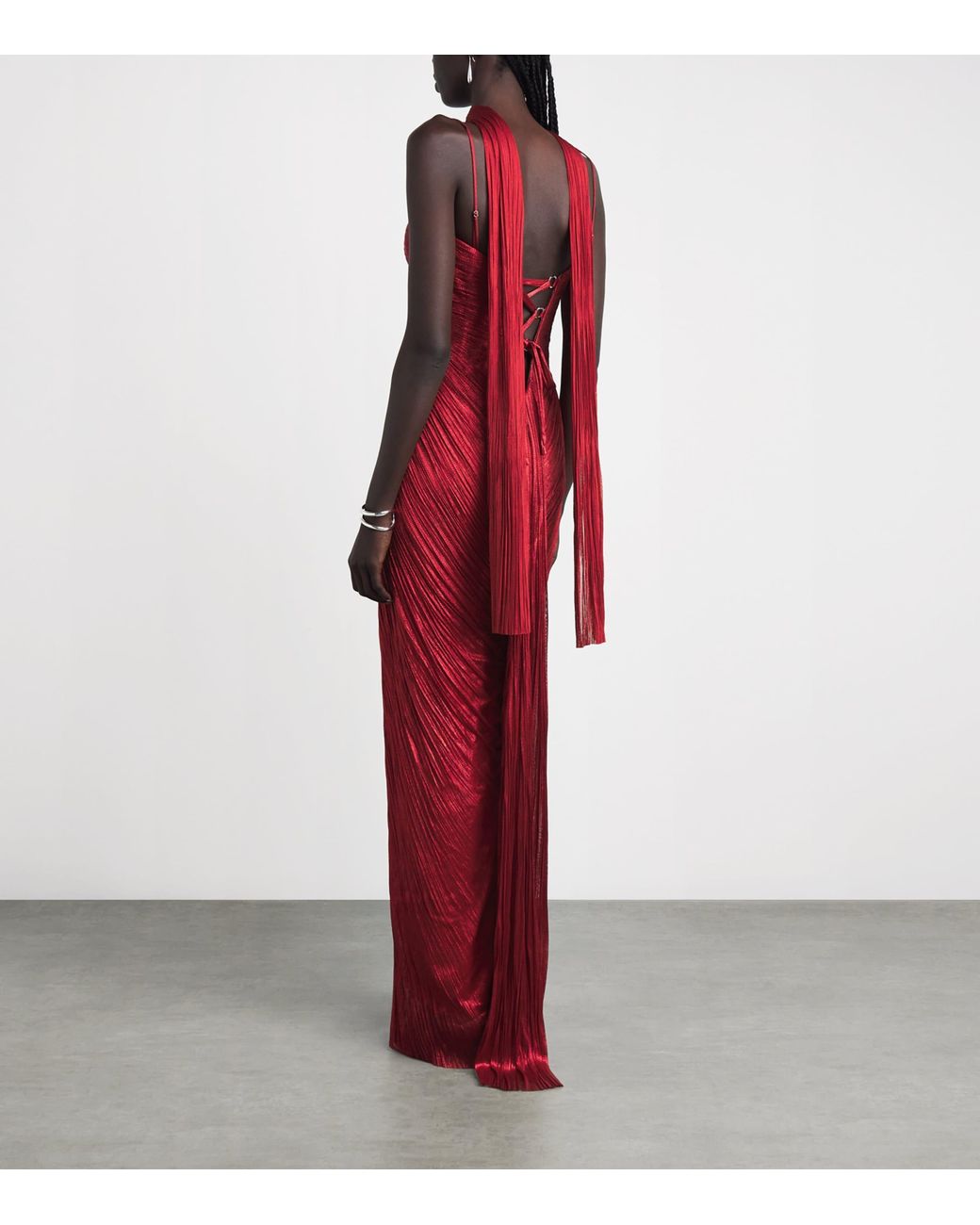 Maria Lucia Hohan Red Silk Cut-Out Tonia Gown