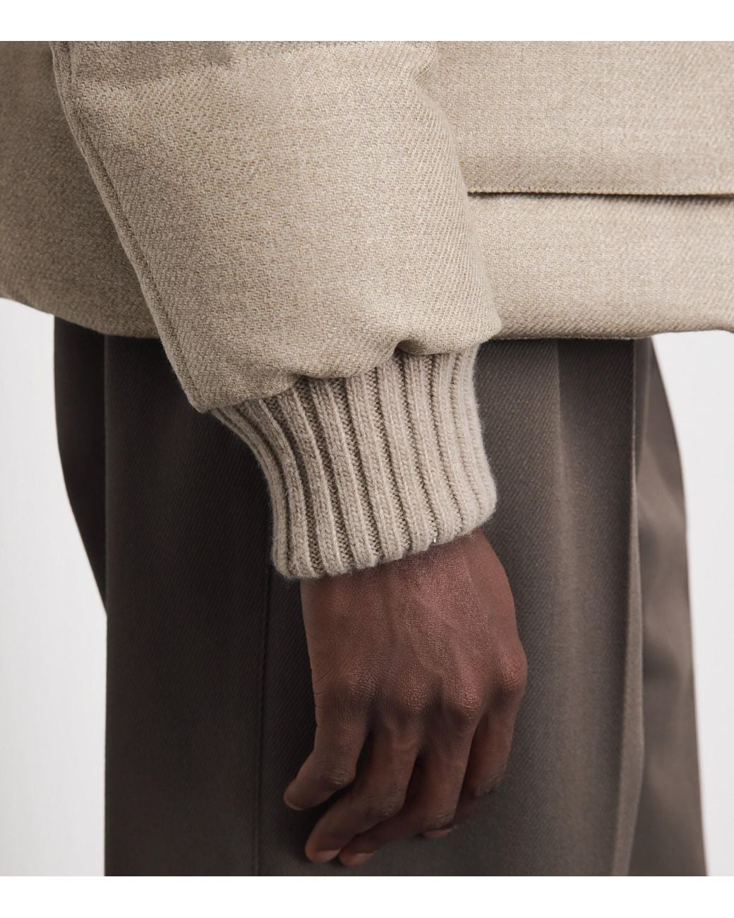 Herno Brown Virgin Wool-Silk Down Jacket for men