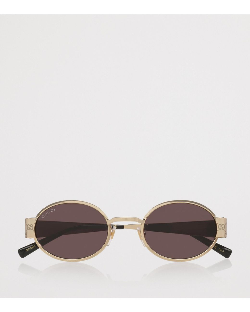 Gucci Brown Metal Round Sunglasses for men