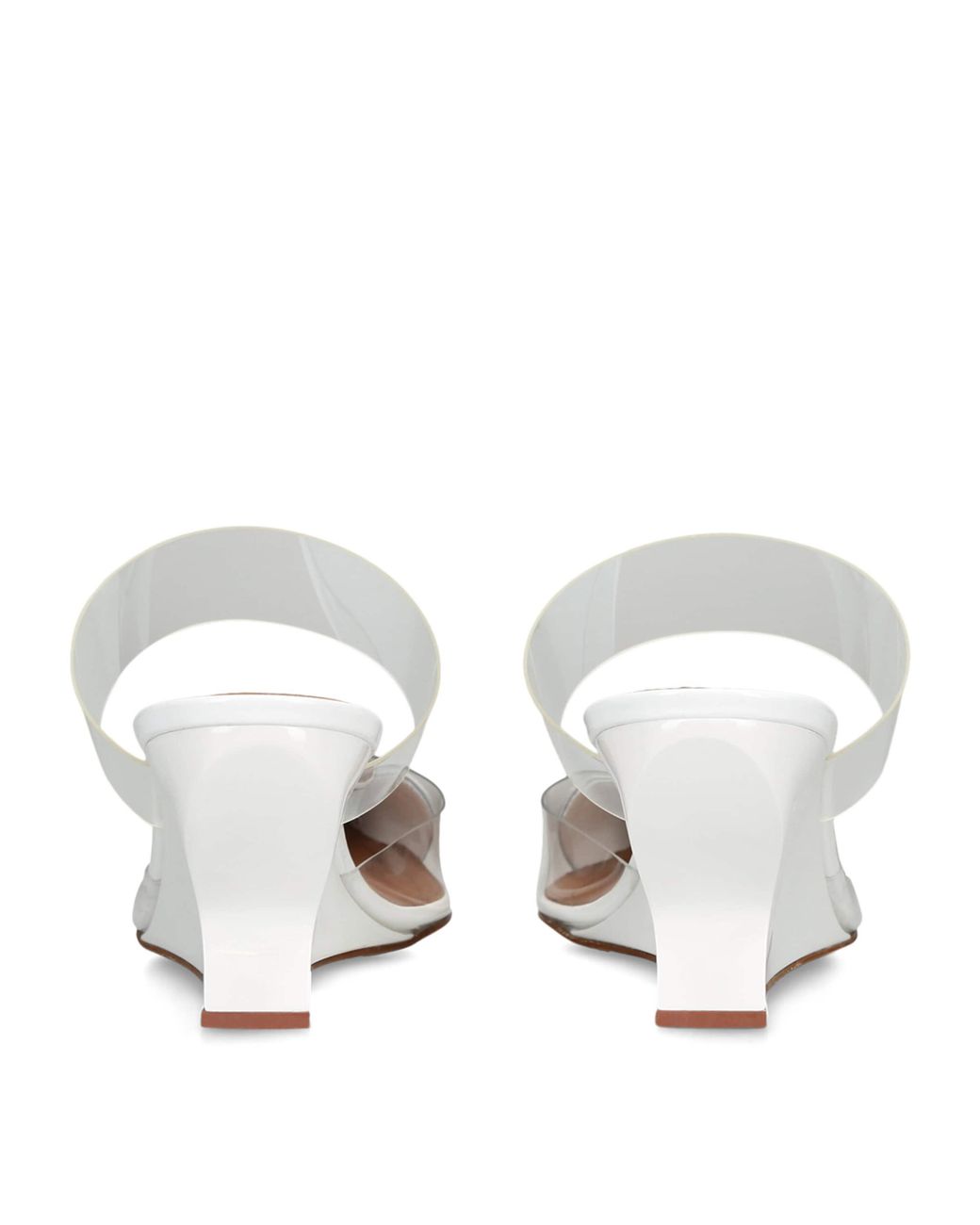 Alaïa White Leather-Pvc Le Coeur Wedge Mules 60
