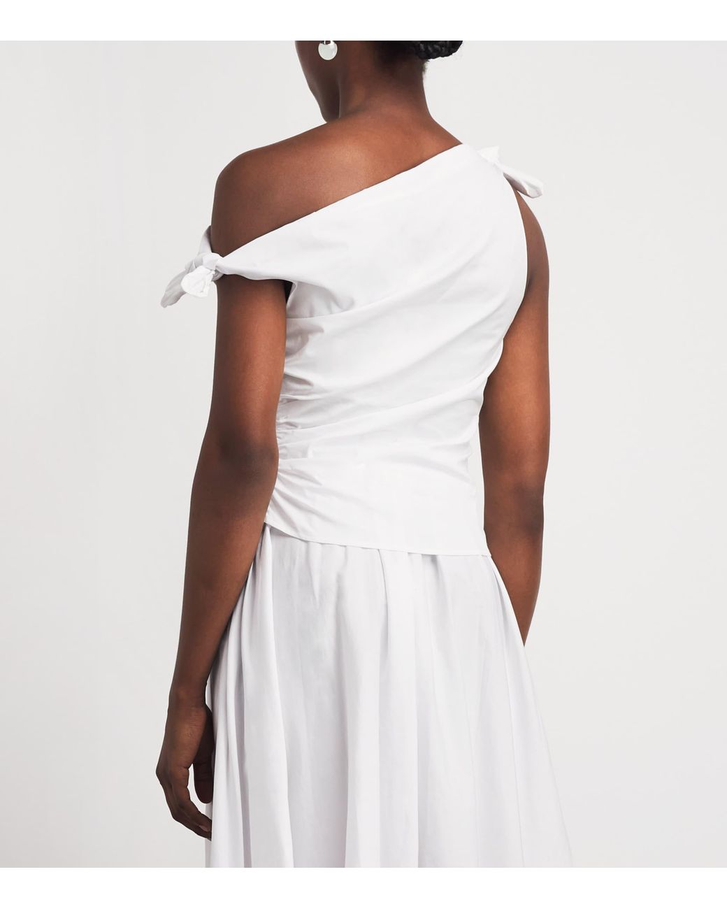 Staud White Bellaria Asymmetric Top