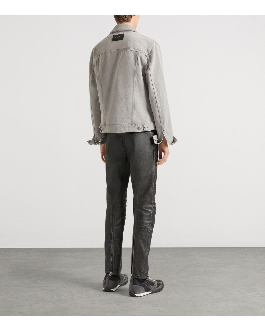 Givenchy Gray Crease-Effect Denim Jacket for men
