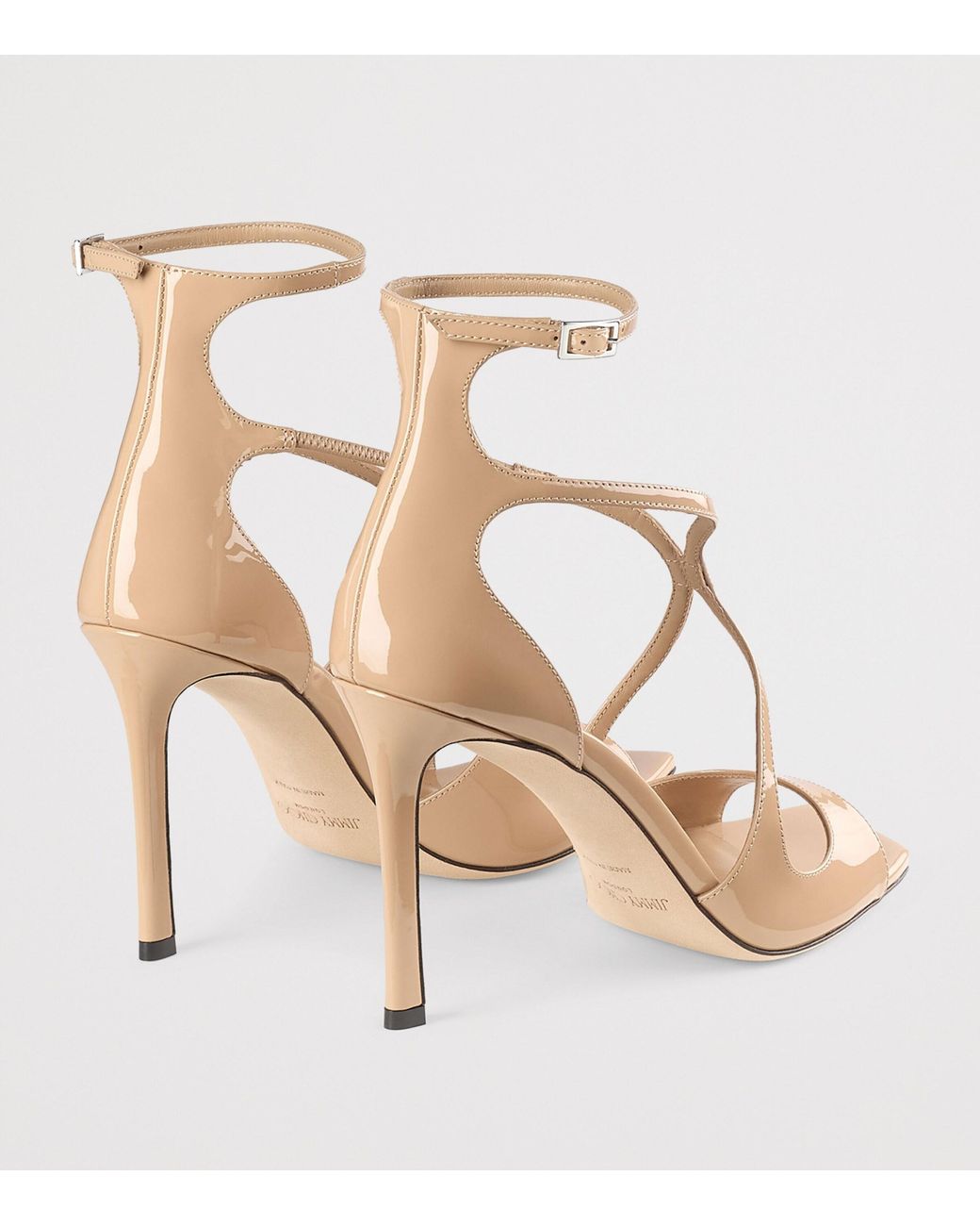 Jimmy Choo Brown Azia 95 Patent Leather Sandals