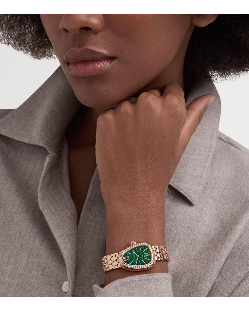BVLGARI Metallic Rose And Diamond Serpenti Seduttori Watch