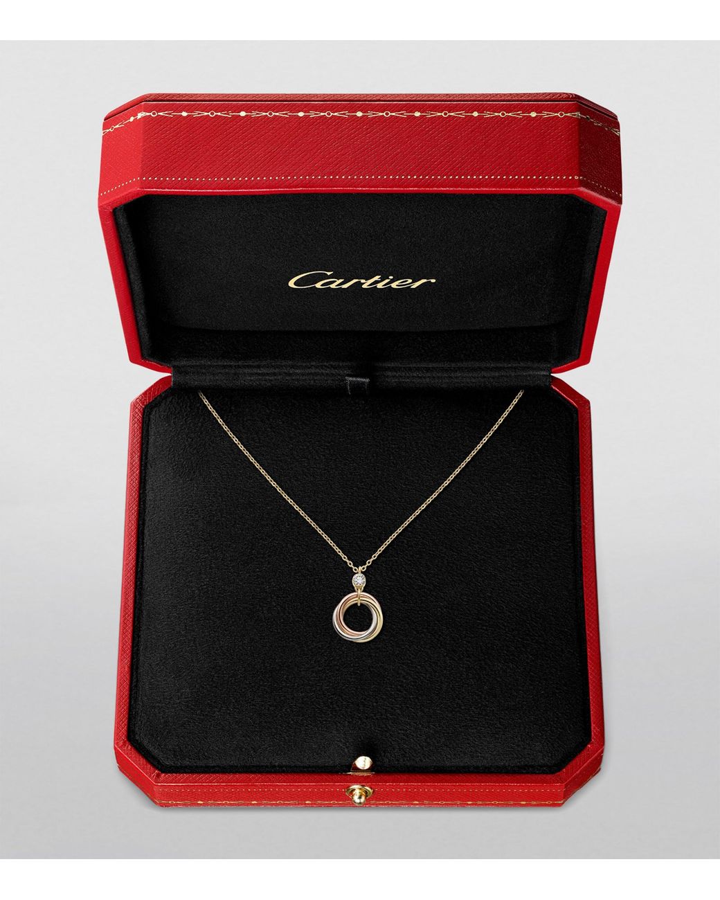 Cartier Metallic Mixed And Diamond Trinity Necklace