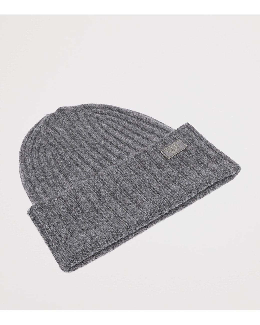 Weekend by Maxmara Gray Virgin Wool Logo Beanie