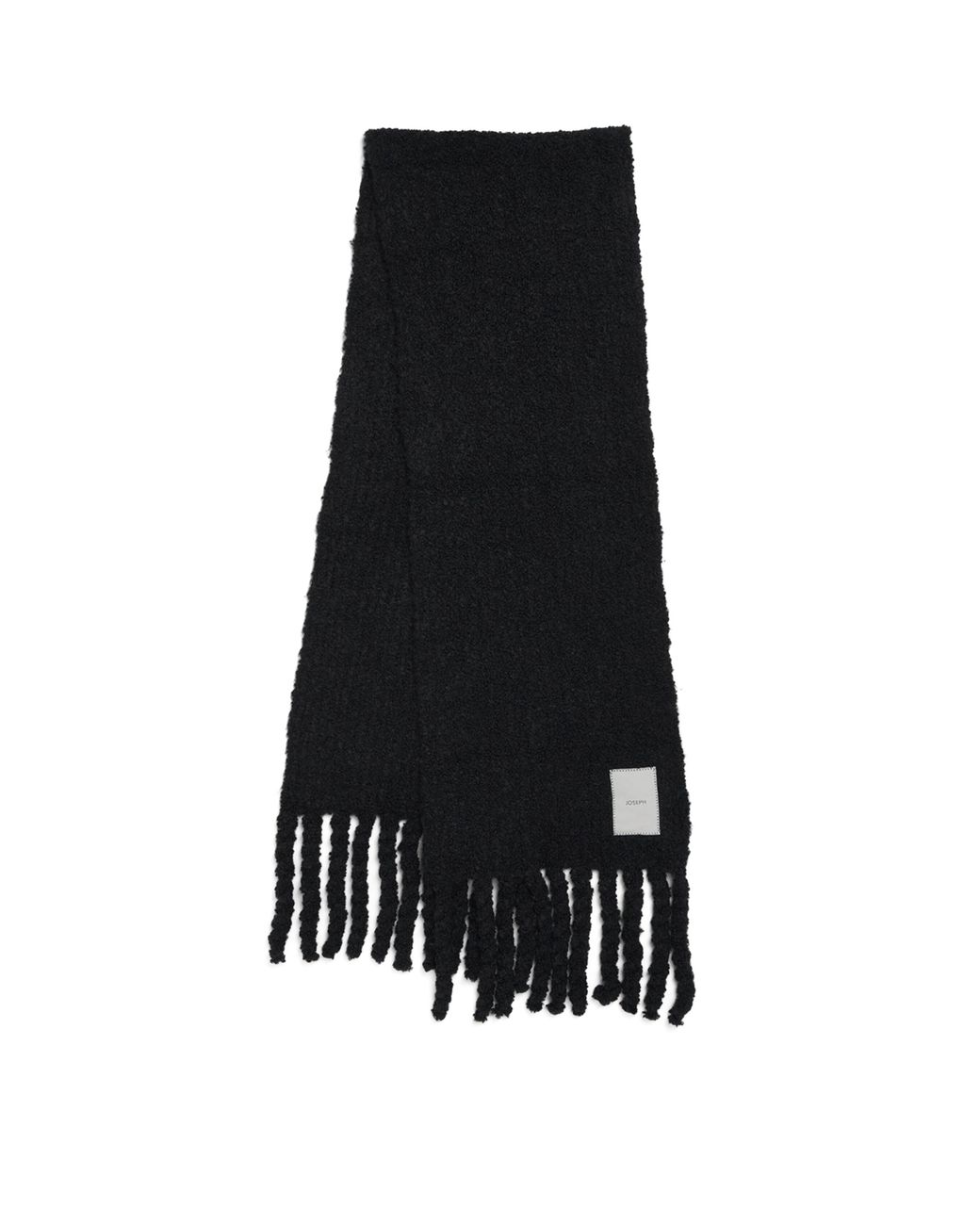 Joseph Black Bouclé Knit Scarf