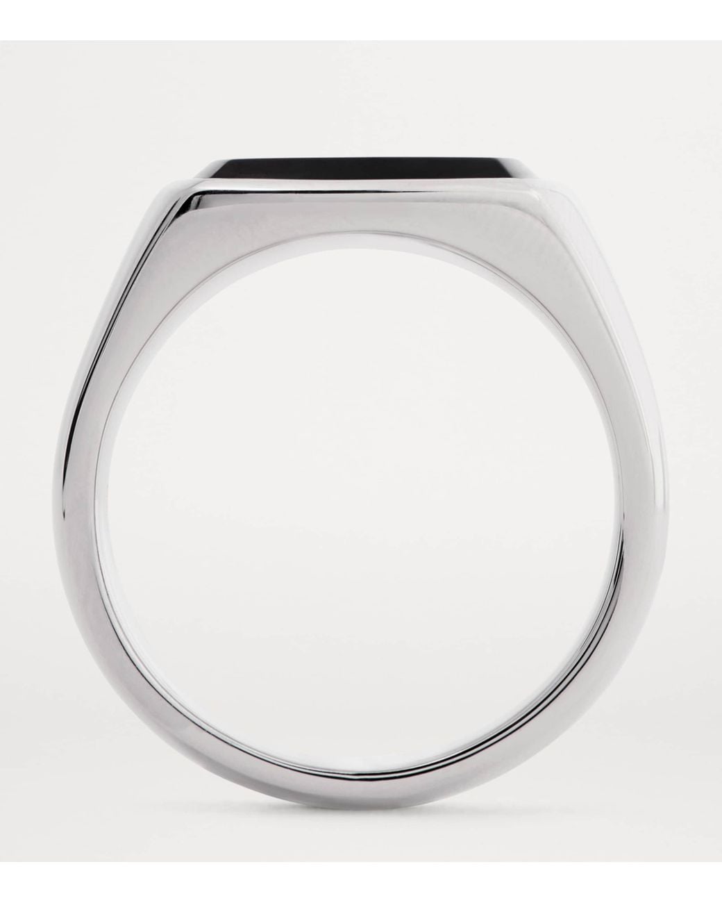 Tom Wood Metallic Polished Onyx Kay Signet Ring for men